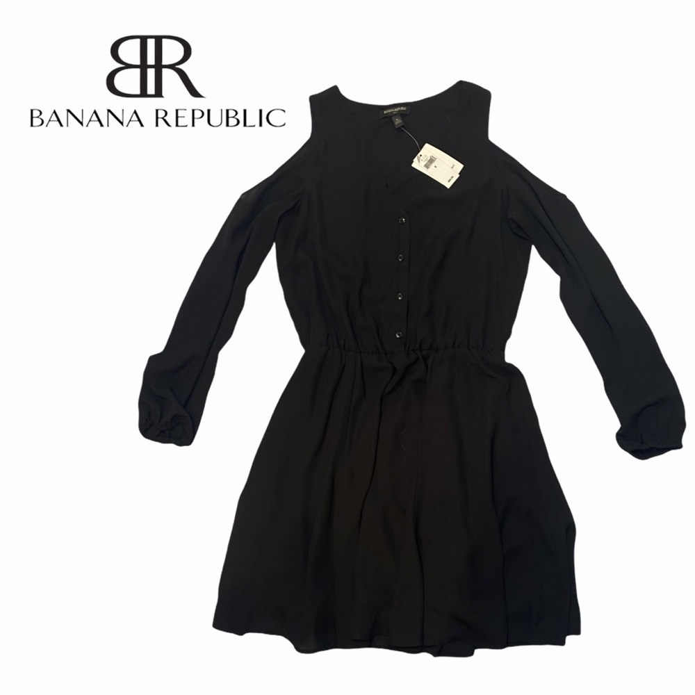 NWT Banana Republic |Black Dress LongSleeve Size 6